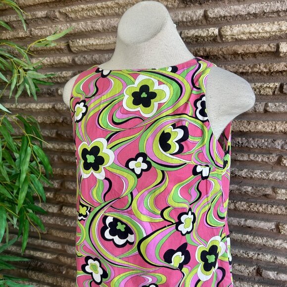 Colorful Pop Art Floral Handmade Sleeveless Sheath Dress Cranston Fabric - Picture 6 of 7
